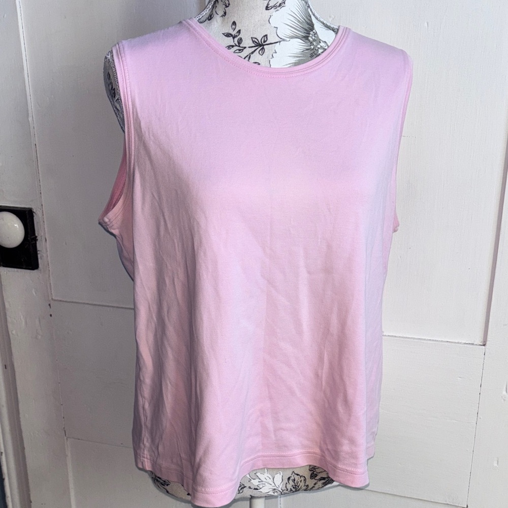 L.L. Bean Sleeveless Crewneck Tank Top Light Pink Size Large L